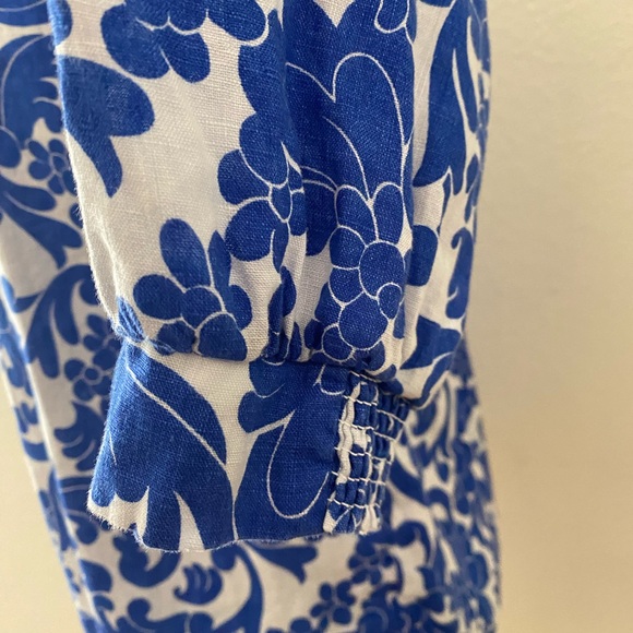 Boden Ada 100% Linen Blue and White Women's Top Size 8 - Picture 10 of 15